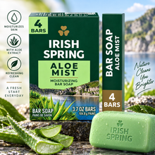 Load image into Gallery viewer, Irish Spring Aloe Mist Deodorant Bar Soap for Men, All Skin Types, 3.7 Ounce, 4 Bar Pack
