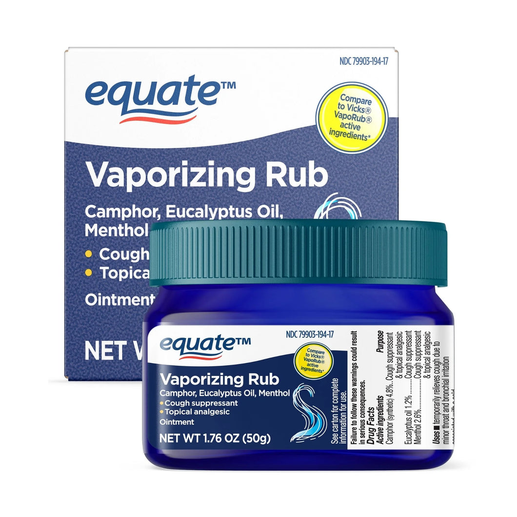 Equate Vaporizing Rub Topical Analgesic & Cough Suppressant Ointment, 1.76 oz