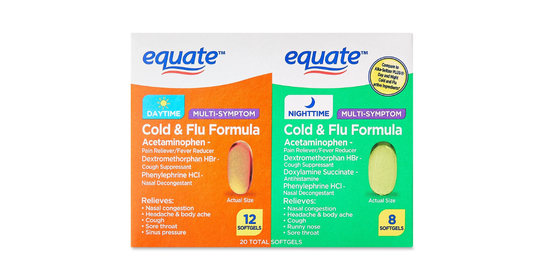 Equate Daytime & Nighttime Cold & Flu Softgels, 20 Count