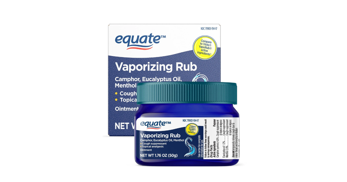 Equate Vaporizing Rub Topical Analgesic & Cough Suppressant Ointment, 1.76 oz