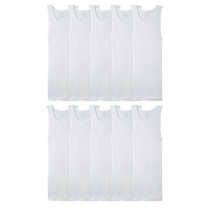 Fruit of the Loom Men's Eversoft A-Shirt Tank Top Undershirts, Super Value 10-Pack