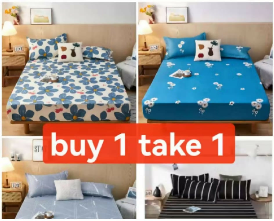 Buy 1 take 1 Fully gatherized Bedsheet good quality soft & smooth canadian cottom