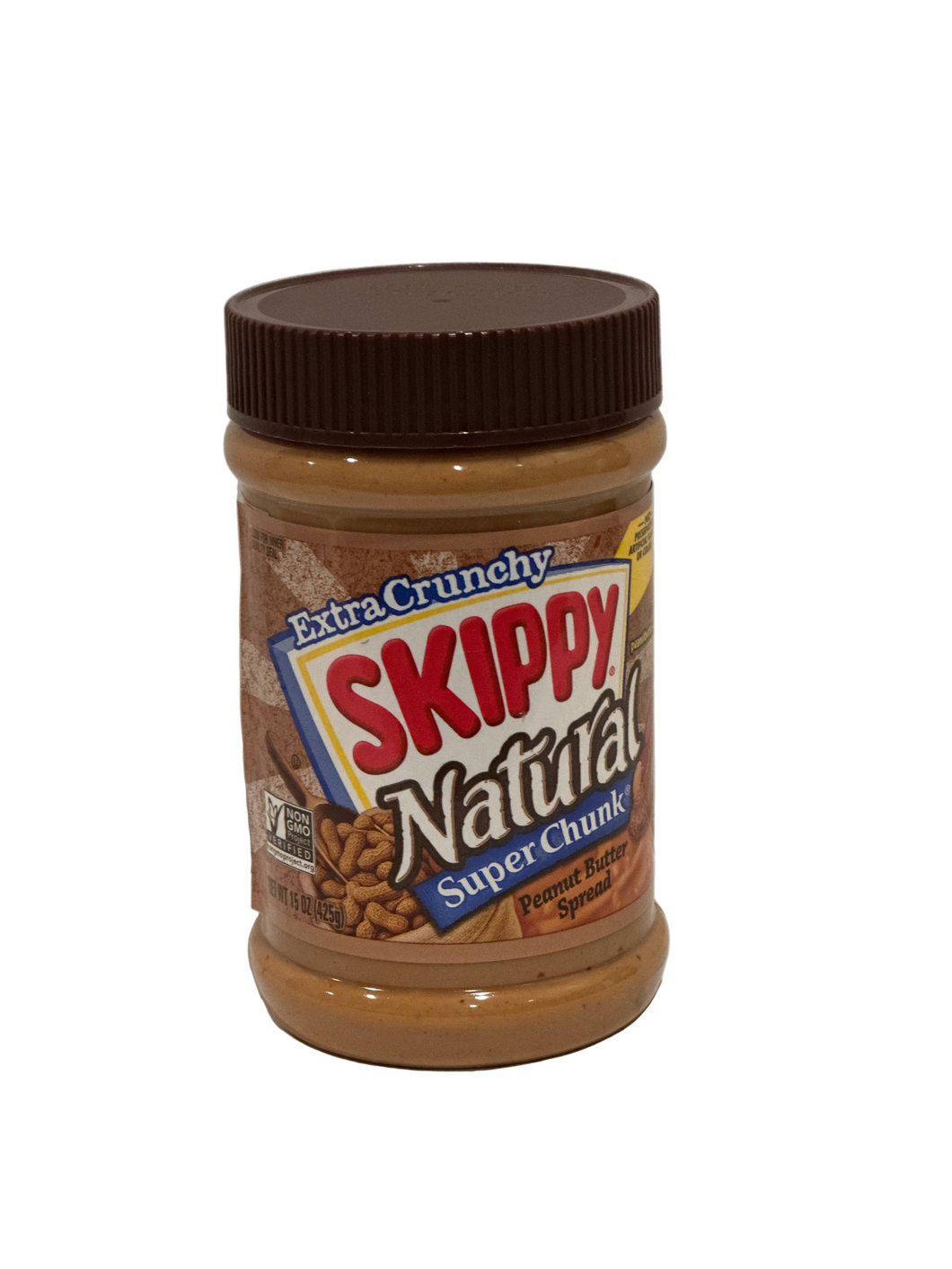 SKIPPY Natural Super Chunky Peanut Butter Spread, 7g Protein Per Serving, Shelf-Stable, 15 oz Plastic Jar