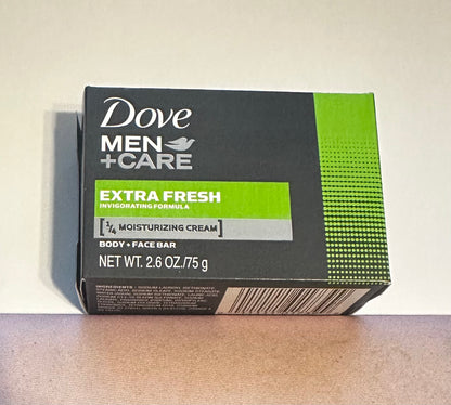 Dove Men+ Care Extra Fresh Scented Body and Face Bars, 2.6 oz