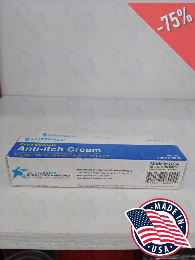 Antihistamine Itch Relief Cream - 1.25 Oz Sheffield On Hand