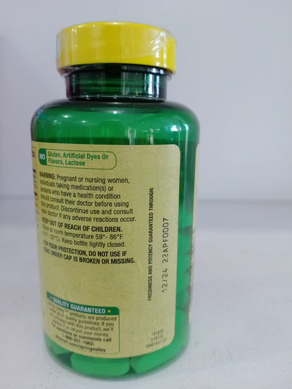 Spring Valley Calcium Bone Health Dietary Supplement Tablets, 600 mg, 100 Count