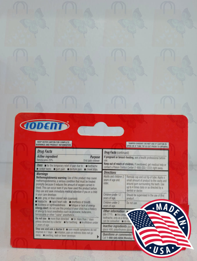 Iodent Maximum Strength Oral Analgesic Gel 0.42 Oz (11.9G) Medicine