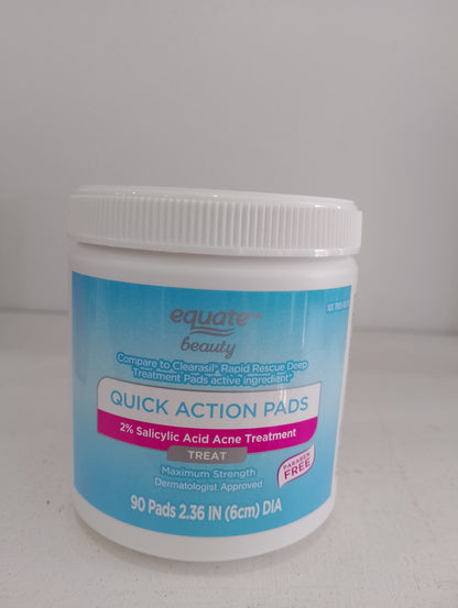 Equate Acne Pads, Quick Action - Maximum Strength Wipes, Paraben Free, 90 Count