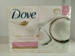 Dove Purely Pampering Beauty Bar, Coconut Milk 4 oz, 8 Bar