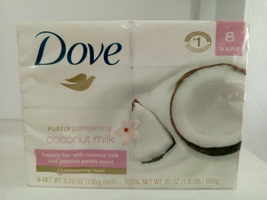 Dove Purely Pampering Beauty Bar, Coconut Milk 4 oz, 8 Bar