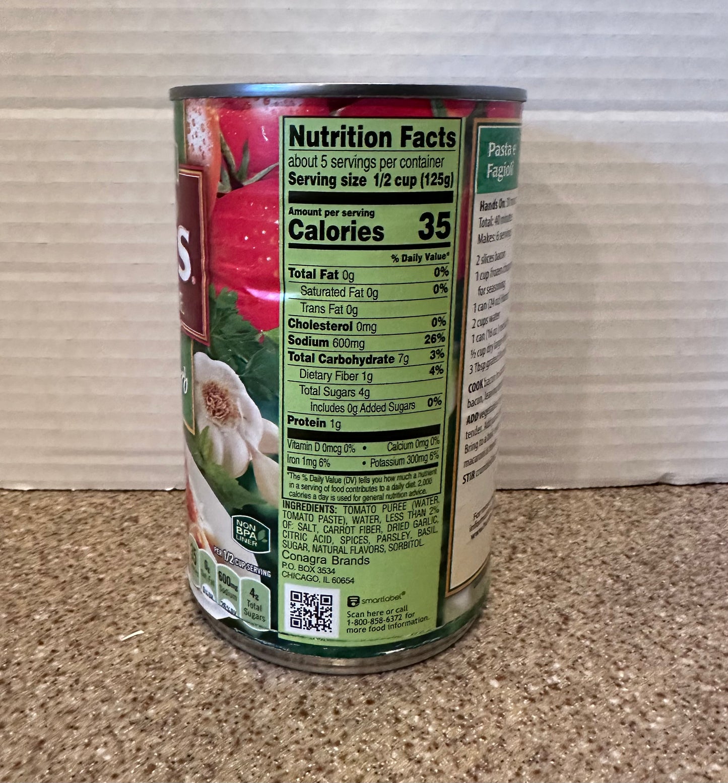 Hunt’s Garlic & Herb Pasta Sauce, 24 oz. Can