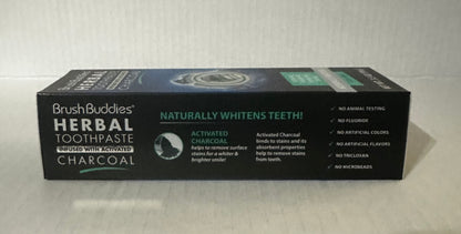 Brush Buddies Charcoal Infused Herbal Toothpaste, 3.5-oz. Tubes