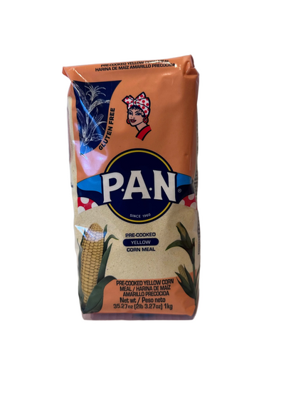 P.A.N. Pre-Cooked Yellow Corn Meal Gluten Free- Harina De Maiz Amarillo Precocida 1kg