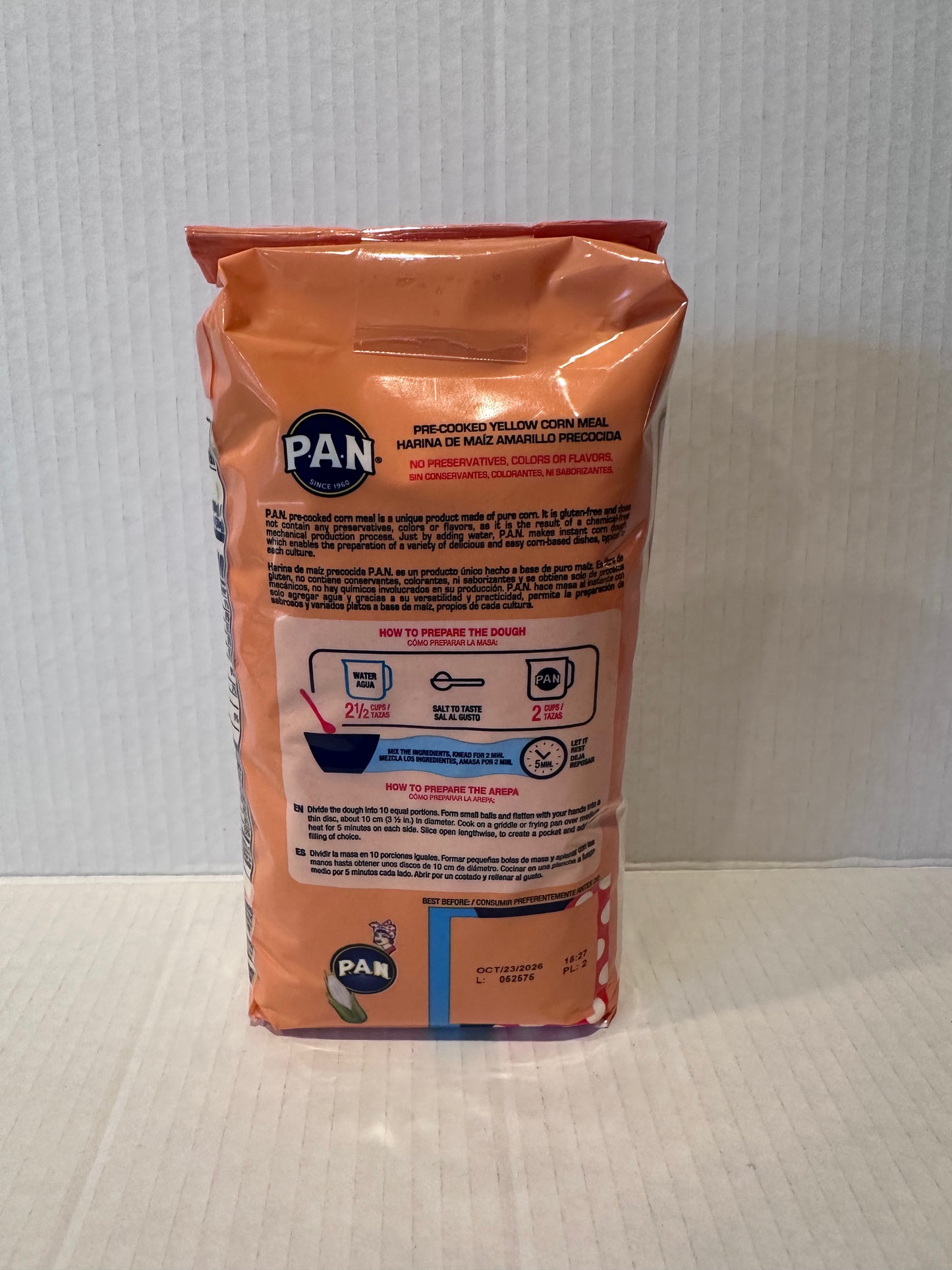 P.A.N. Pre-Cooked Yellow Corn Meal Gluten Free- Harina De Maiz Amarillo Precocida 1kg