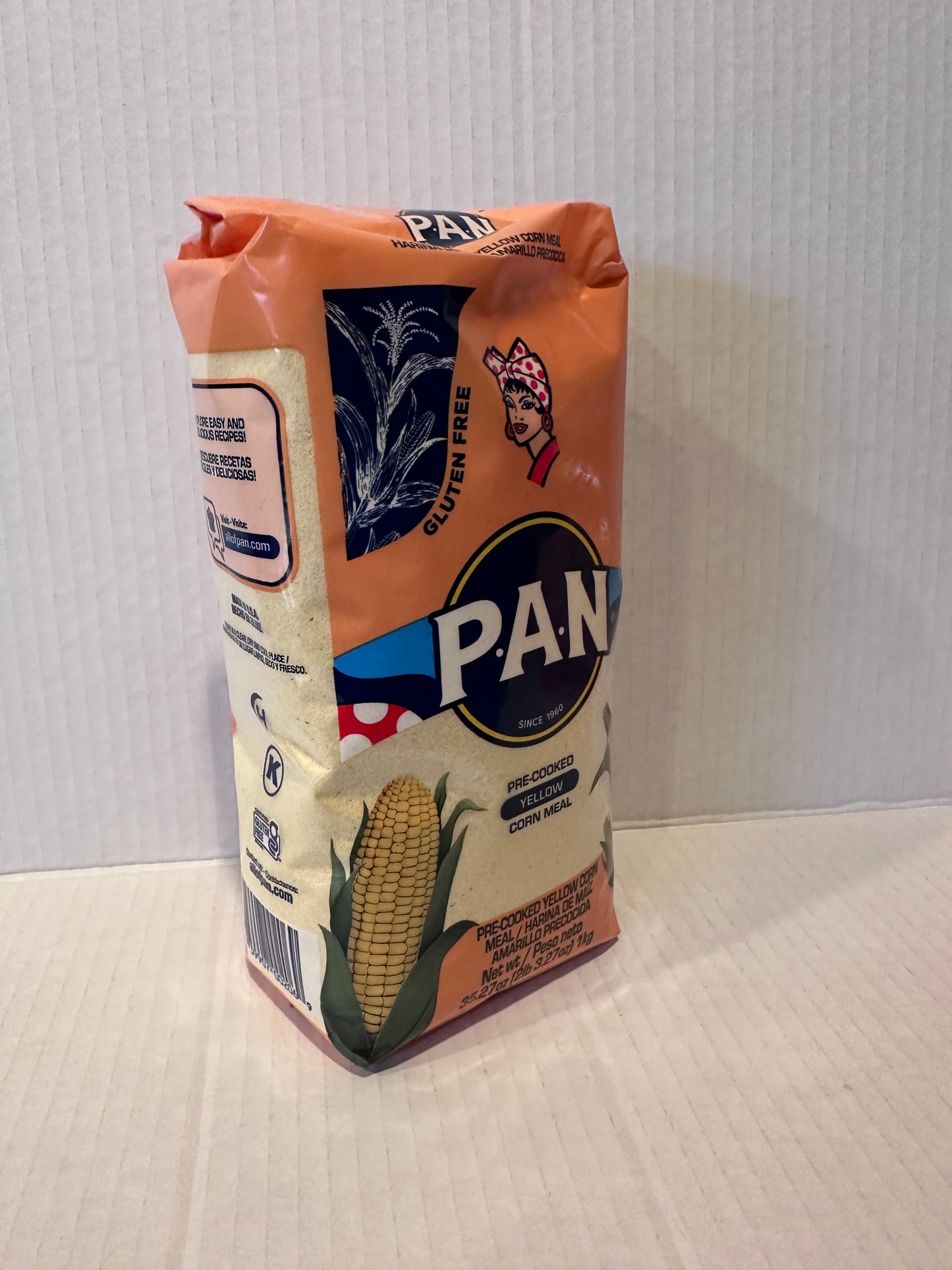 P.A.N. Pre-Cooked Yellow Corn Meal Gluten Free- Harina De Maiz Amarillo Precocida 1kg