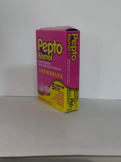 Pepto Bismol Chewable Tablets, Indigestion and Anti-Diarrhea Stomach Relief, Original, 30 Count
