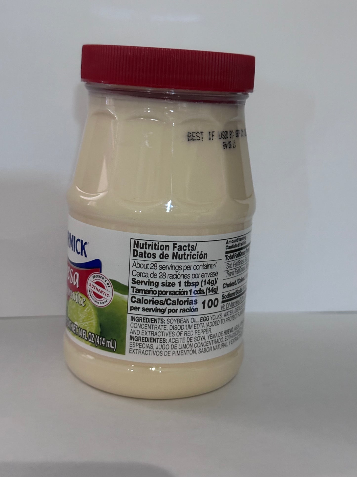 McCormick Mayonesa (Mayonnaise) With Lime Juice, 14.0 fl oz Jar