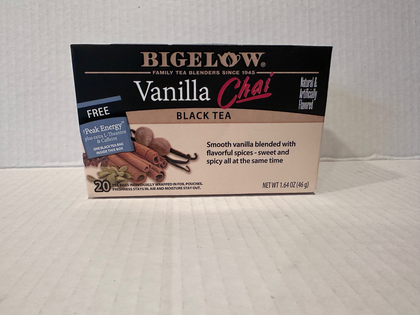 Bigelow Vanilla Chai, Black Tea Bags, 20 Count