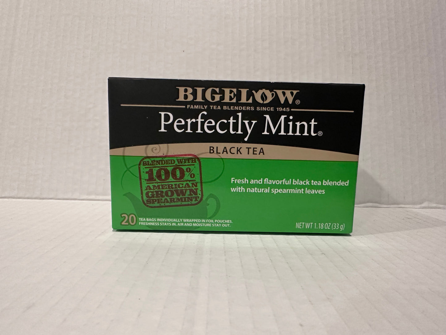 Bigelow Perfectly Mint, Black Tea Bags, 20 Count