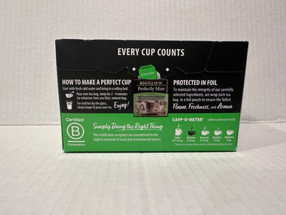 Bigelow Perfectly Mint, Black Tea Bags, 20 Count