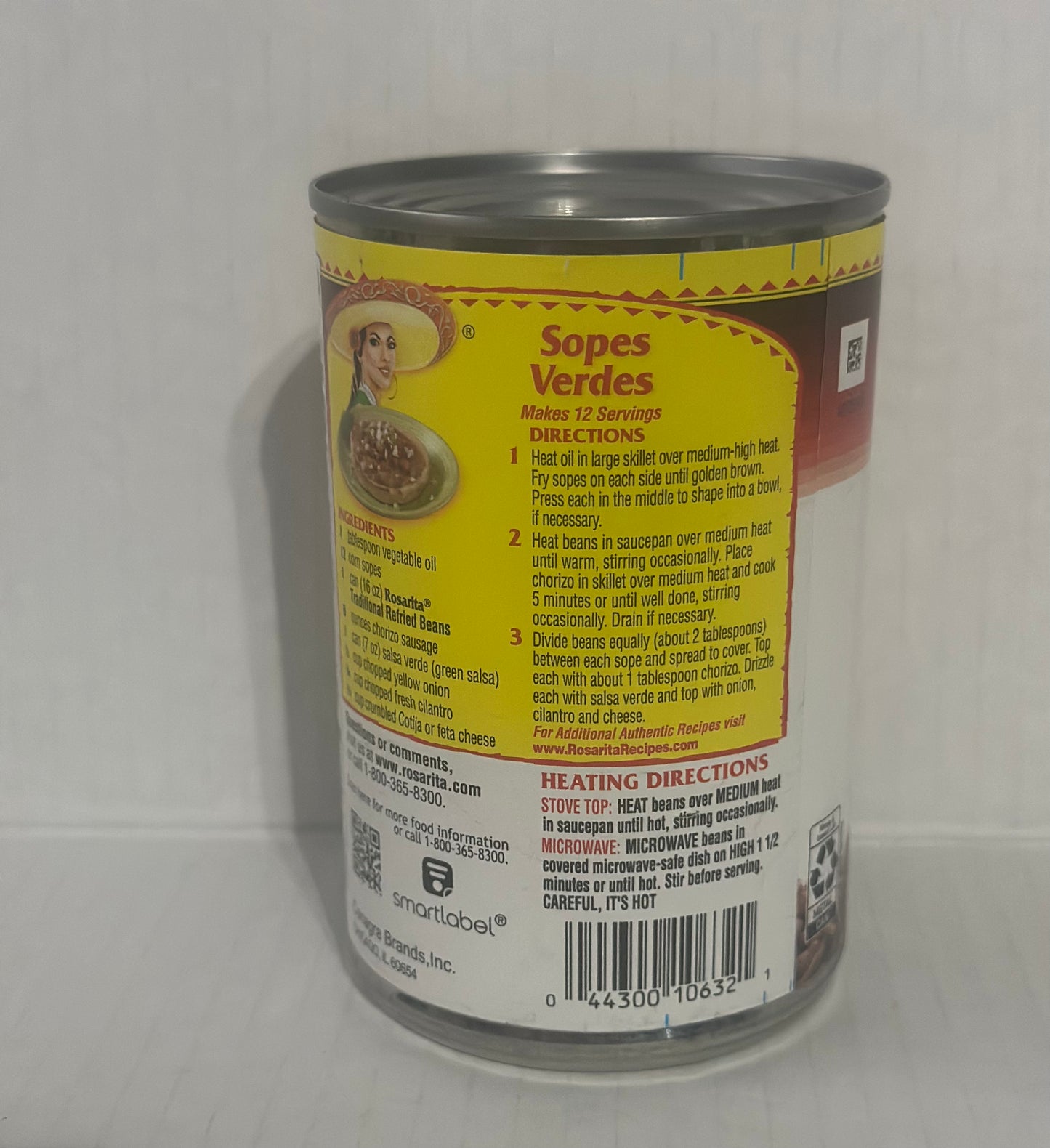 Rosarita Traditional Refried Beans, 16 oz.