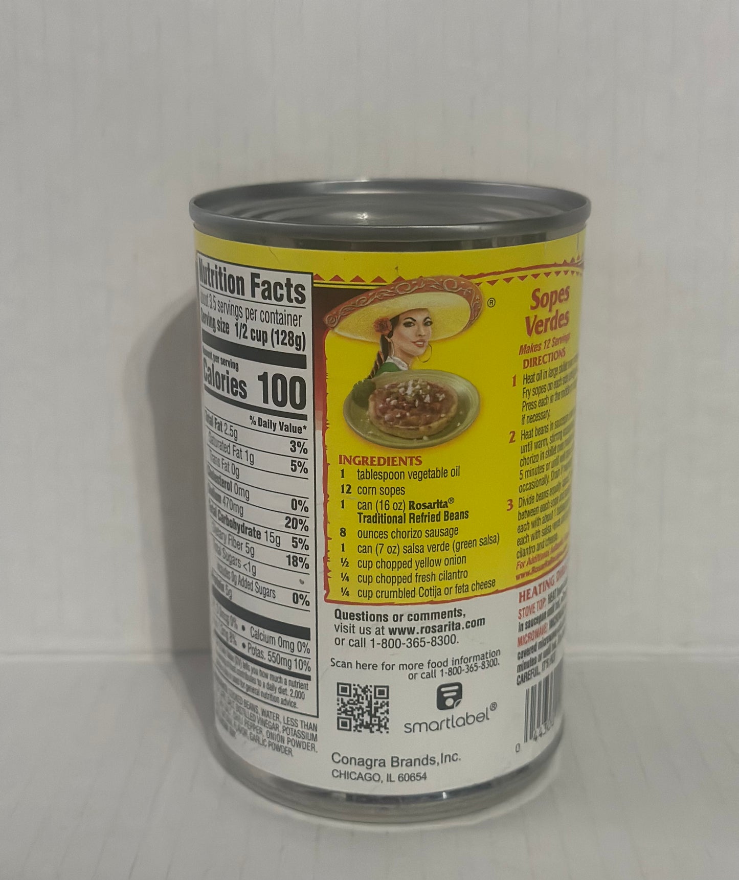 Rosarita Traditional Refried Beans, 16 oz.