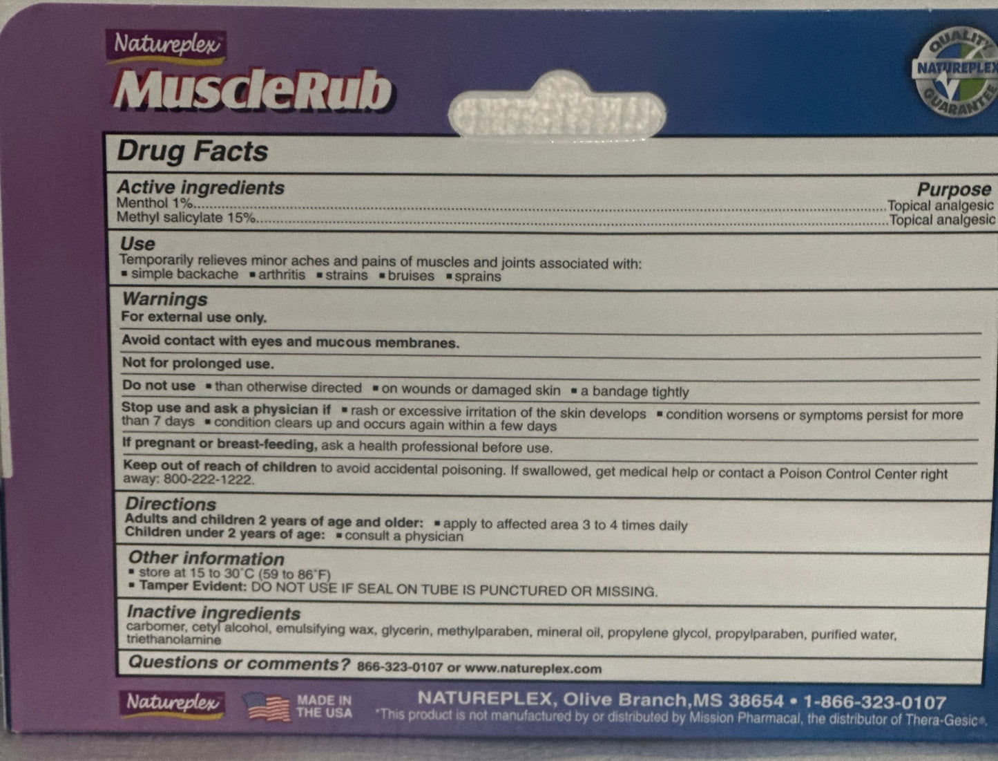 Natureplex Ultra Strength Muscle Rub 1.5 Oz