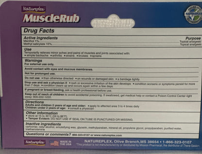 Natureplex Ultra Strength Muscle Rub 1.5 Oz