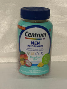 Centrum Multigummies Men's Multivitamin Gummy Vitamins, Tropical Fruit, 100 Count