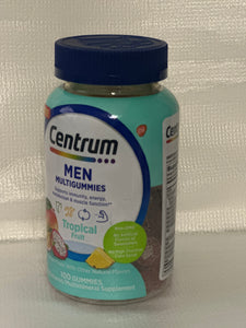 Centrum Multigummies Men's Multivitamin Gummy Vitamins, Tropical Fruit, 100 Count