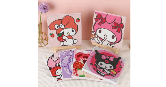 Sanrio Diamond painting set with frame Educational toy Kuromi diamond painting Kid's gift