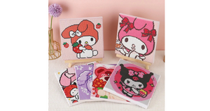 Sanrio Diamond painting set with frame Educational toy Kuromi diamond painting Kid's gift