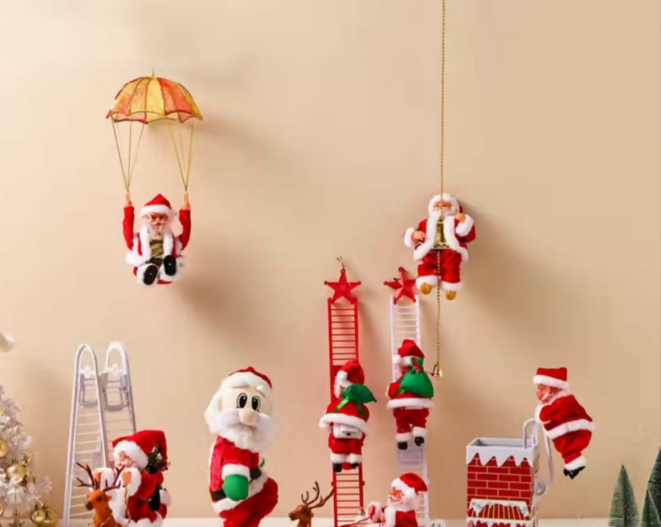 Cute santa claus electric toy, bead, - climbing and ladder - climbing santa
