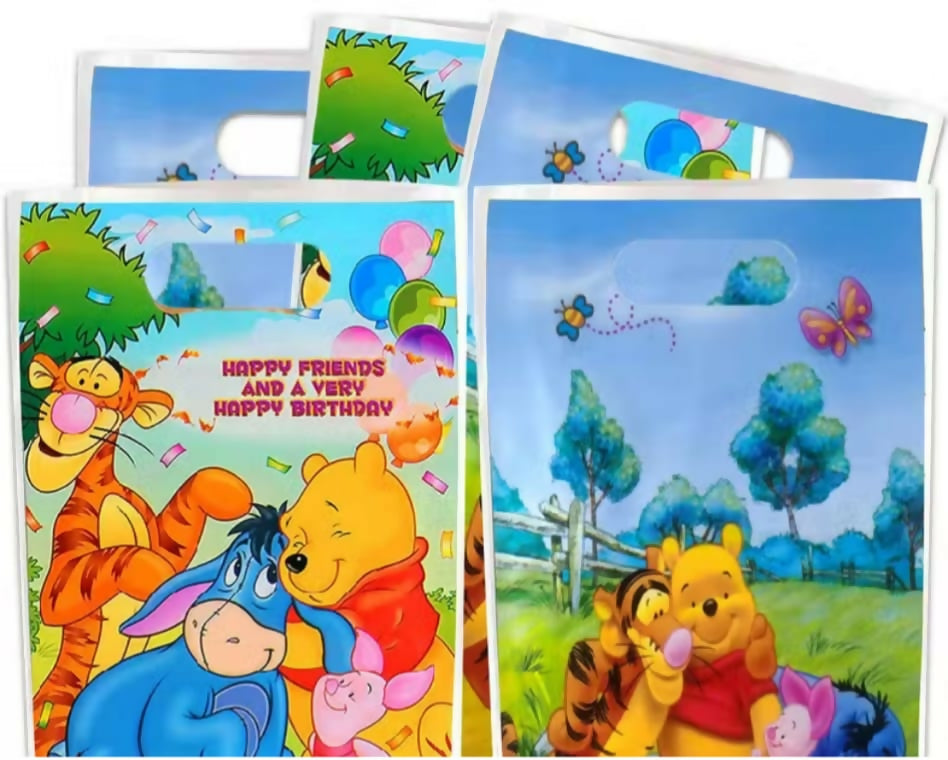30/10Pcs Disney Pooh Bear gift bags Birthday party Decoration winnie the Pooh theme