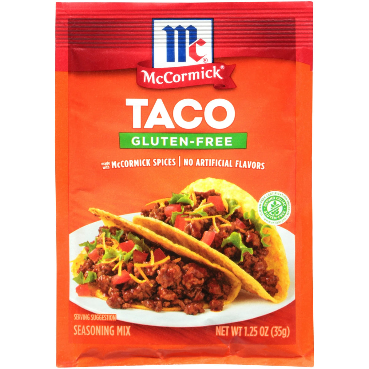 McCormick Gluten Free Gluten Free Taco Seasoning Mix, 1.25 oz Envelope
