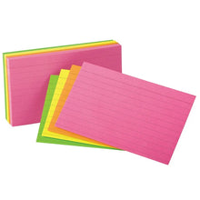 Load image into Gallery viewer, Neon Index Cards, 3" x 5", Assorted, 100 per Pack
