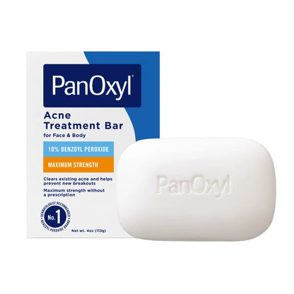 PanOxyl Acne Treatment Bar, Max Strength 10% Benzoyl Peroxide, 4 oz