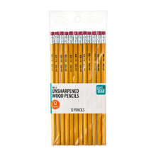 Load image into Gallery viewer, Pen+Gear Unsharpened Wood Pencils, #2 HB Lead, Yellow, 12 Count
