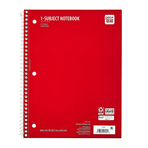 PEN + GEAR College Rule 1-Subject Notebook, 10.5" x 8", Red, 70 Sheets