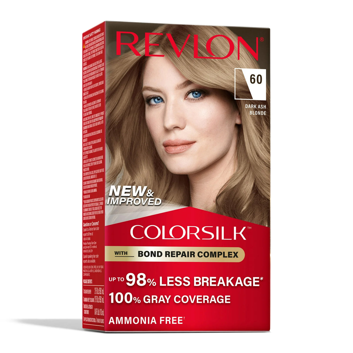 Revlon ColorSilk Permanent Hair Color, Bond Repair Complex, 60 Dark Ash Blonde