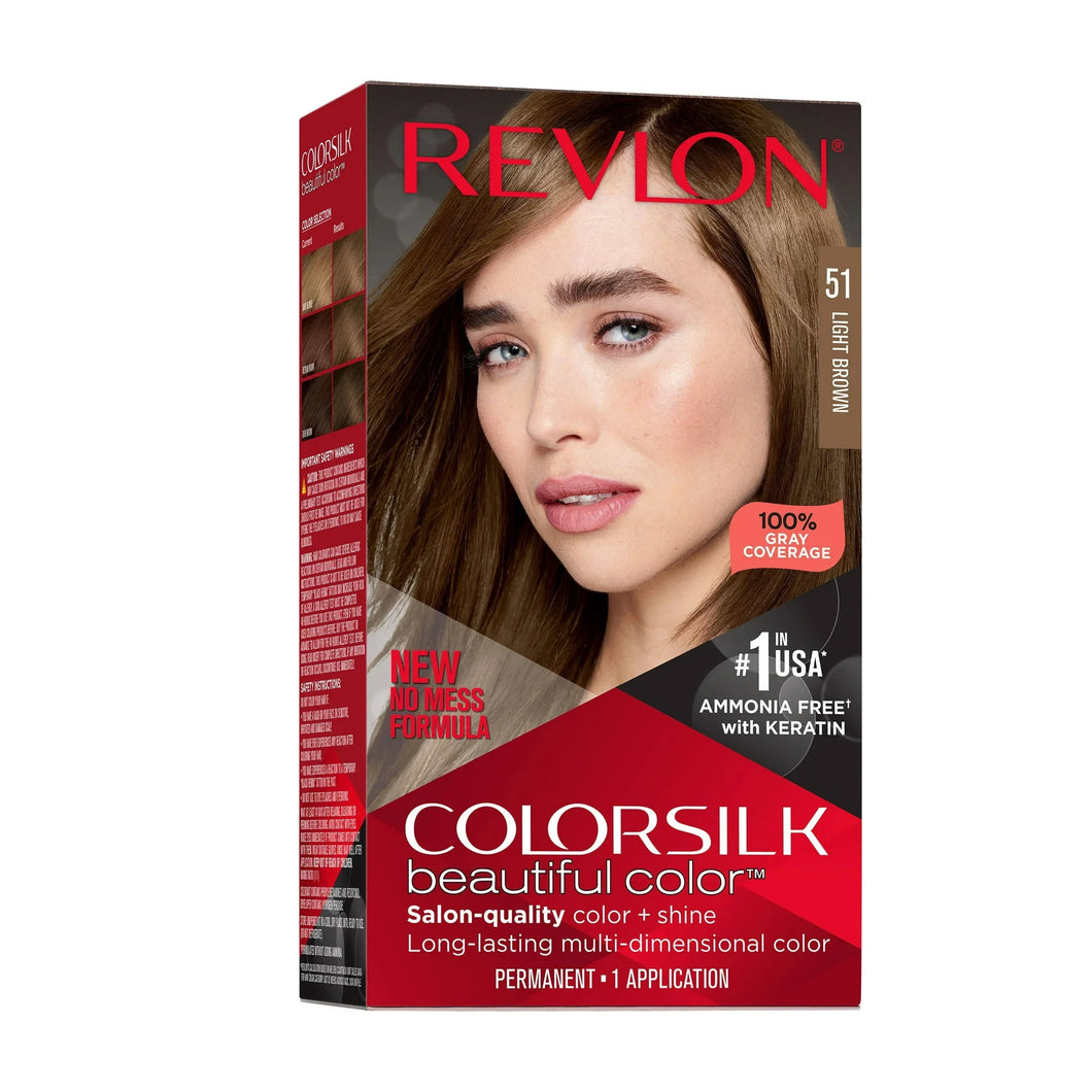 REVLON #51 Permanent color Light  Brown ammonia free w/keratin (U.S.A)