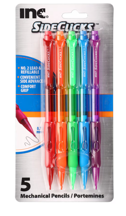 Inc Sideclicks Mechanical Pencils, 5-ct.