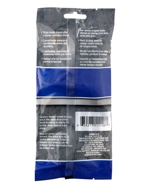 Assured Men's 3-Blade Disposable Razors, 5-ct.
