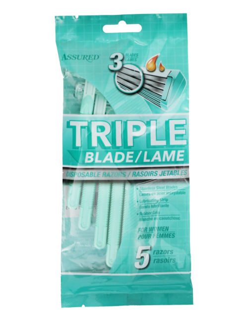 Assured Women's 3-Blade Disposable Razors, 5-ct.
