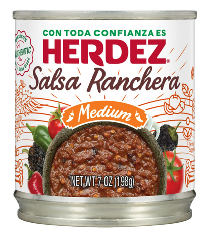 HERDEZ Ranchero Salsa, Regular Medium, 7 oz Aluminum Can