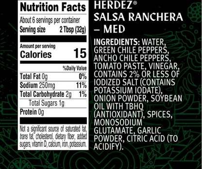 HERDEZ Ranchero Salsa, Regular Medium, 7 oz Aluminum Can
