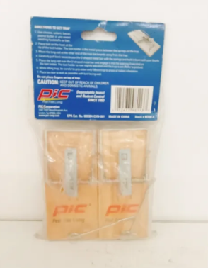 Pic Pest-Free Living Wood Mouse Traps, 4pcs in 1 pack