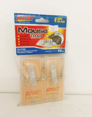 Pic Pest-Free Living Wood Mouse Traps, 4pcs in 1 pack