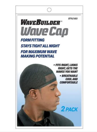 WaveBuilder Wave Cap, Black, 2 Count