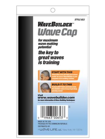 WaveBuilder Wave Cap, Black, 2 Count